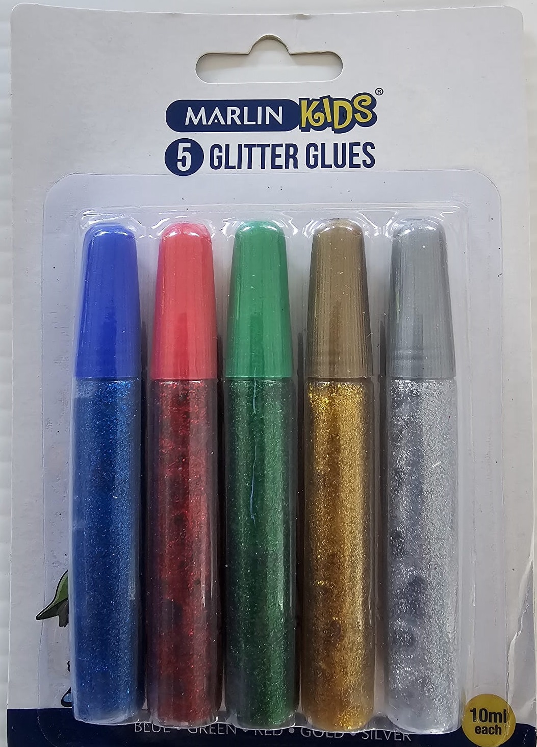 Marlin Kids Glitter Glue – 5 Color Set (10ml each)