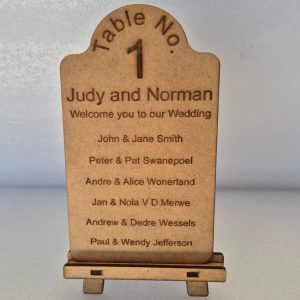 Table Guest List on Easel