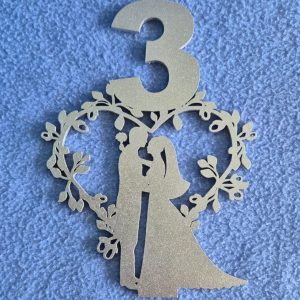 Table Decor 3 - Standing Heart with Table Number