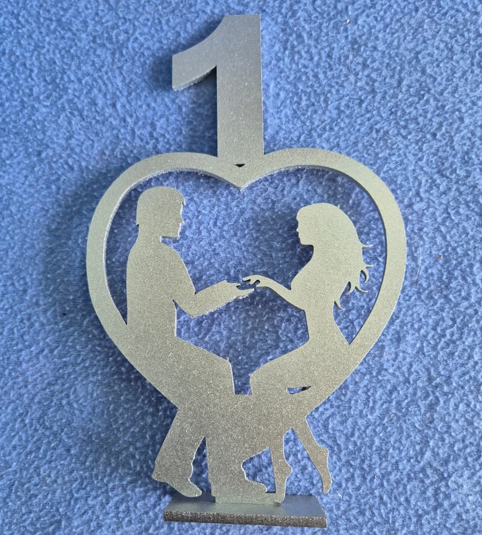 Table Decor 7 - Standing Heart with Table Number