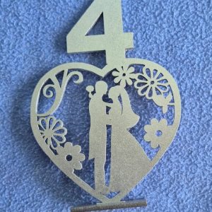 Table Decor 11 - Standing Heart with Table Number
