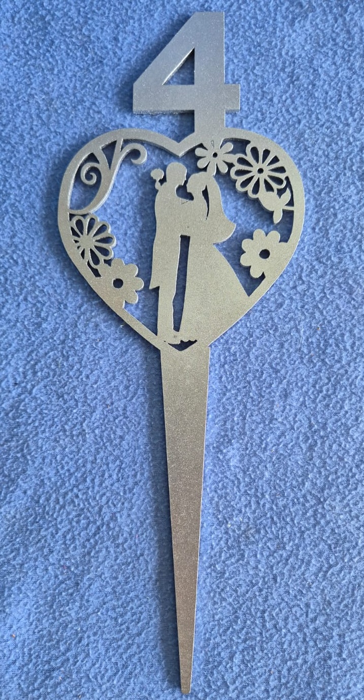 Cake Topper 11 - Heart with number - Image 2