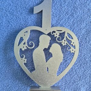 Table Decor 9 - Standing Heart with Table Number