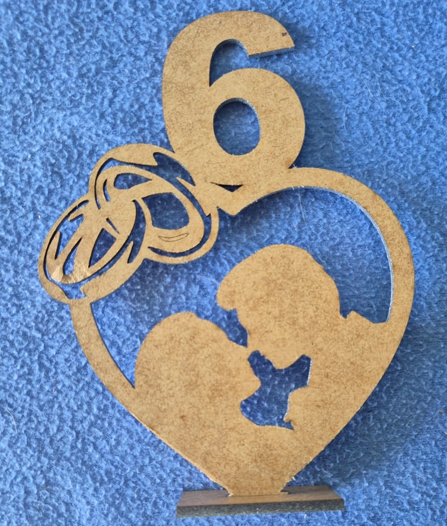 Table Decor 4 - Standing Heart with Table Number - Image 3
