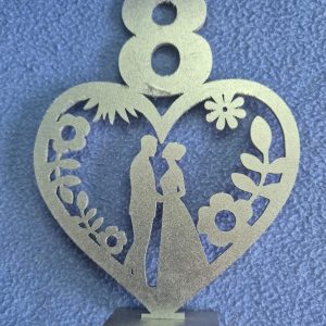 Table Decor 5 - Standing Heart with Table Number